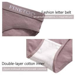 Thumbnail Set 3 quần lót nữ FINETOO màu trơn vải cotton mềm mịn 3