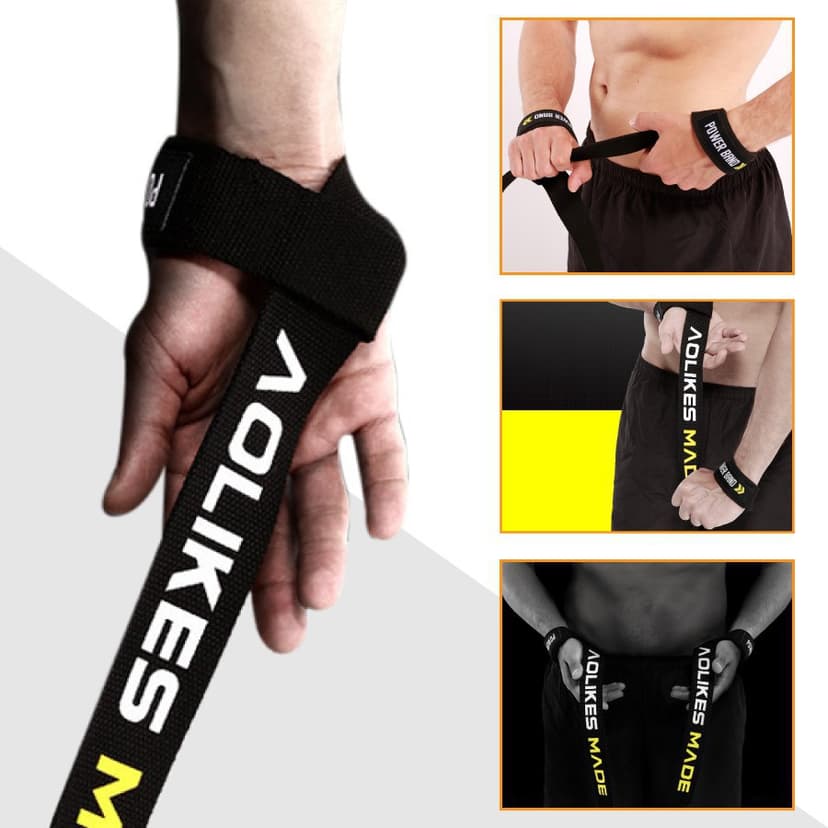 Ảnh Dây Kéo Lưng Lifting Straps Hỗ Trợ Các Bài Tập Kéo Khi Thể Hình, Tập Gym AOLIKES AL 7637 (1 Đôi) Chính Hãng Aolikes 4