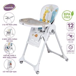 Thumbnail Ghế ăn dặm đa năng ,có bánh xe,nâng hạ độ cao điều chỉnh độ ngả nằm cho bé 1015 Mastela 1
