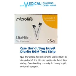 Thumbnail Que thử đường huyết MICROLIFE DiaRite Test (50 que) - MEDICAL 2