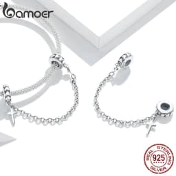 Thumbnail Bamoer Bạc 925 Dây Xích An Toàn Trái Tim Vĩnh Cửu Trang Sức Vòng Tay Quyến Rũ Quà Tặng Cặp Đôi Đa Năng 2