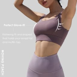 Thumbnail MOVING PEACH Áo lót thể thao Hỗ trợ cao Đồ lót tập luyện chống va đập với miếng đệm cố định BBV 3