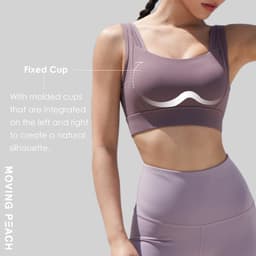 Thumbnail MOVING PEACH Áo lót thể thao Hỗ trợ cao Đồ lót tập luyện chống va đập với miếng đệm cố định BBV 2