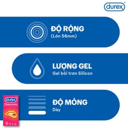 Thumbnail Bao cao su Durex Pleasuremax gân gai, size 56mm, 12 bao/hộp 2