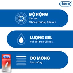 Thumbnail Bao cao su Durex Fetherlite Ultima siêu mỏng, size 52mm, 12 bao/hộp 3