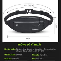 Thumbnail Túi chạy bộ đeo hông, đeo bụng, đeo chéo thể thao chạy bộ có ngăn đựng nước GoodFit GF112RB 2
