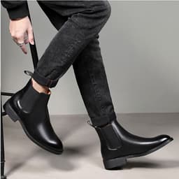 Thumbnail Giày da chelsea boots Inichi G1071 da lì loại tốt, có may đế 2