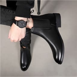 Thumbnail Giày da chelsea boots Inichi G1071 da lì loại tốt, có may đế 1