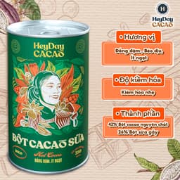 Thumbnail Lon 350g - Bột cacao sữa Bold gu đắng đậm, ít ngọt – Heyday Cacao 2