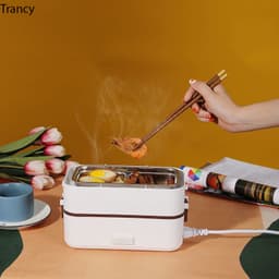 Thumbnail Hộp Cơm Cắm Điện 2 Tầng Levika đa năng văn phòng giữ nhiệt hâm nóng nấu cơm thức ăn hầm cháo nhiều ngăn HC06 2