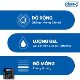 Thumbnail Bao cao su Durex Performa kéo dài thời gian, size 52mm, 3 bao/hộp) 3