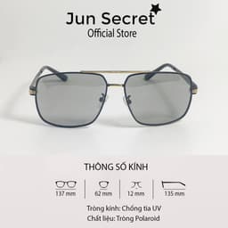 Thumbnail Kính mát nam cao cấp Jun Secret tròng kính đổi màu nhẹ khi đi ra nắng đổi màu theo nhiệt độ chống tia UV JS60A11 1