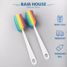 Thumbnail Dụng cụ chùi rửa ly, cốc, bình Bam House cầu vồng cao cấp CR01 1