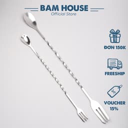 Thumbnail Muỗng khuấy inox pha chế quầy bar Bam House 2 đầu cao cấp MKQB01 1