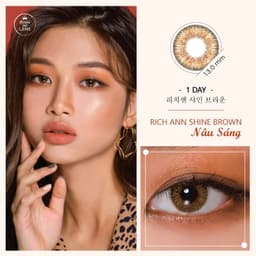 Thumbnail Lens mắt cận ANN365 - bộ sưu tập 1 ngày màu nâu, xám không cần ngâm - 1 chiếc 3