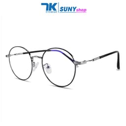 Thumbnail Kính cận có độ sẵn 0 đến 6 độ nam nữ mắt tròn kim loại màu bạc, vàng hồng, đen 7K2999. Tròng chống ánh sáng xanh, tia UV 2