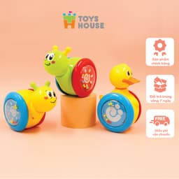 Thumbnail Đồ chơi lật đật gật gù có bánh xe cho bé Toyshouse 008-2 chú vịt vàng dễ thương - Tiêu chuẩn Châu Âu EN71 1