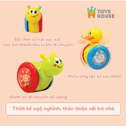 Thumbnail Đồ chơi lật đật gật gù có bánh xe cho bé hình thú dễ thương Toyshouse 008-2 Tiêu chuẩn Châu Âu EN71 4