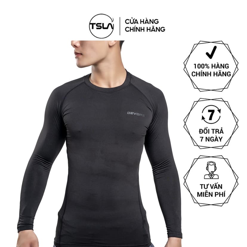 Ảnh Áo giữ nhiệt nam LÓT LÔNG cừu vải mềm mịn nhẹ thoáng khí form ôm mỏng co giãn tốt mặc ấm DET1034 1