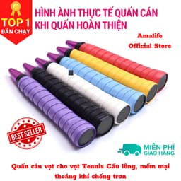 Thumbnail Dây quấn cán vợt cầu lông tennis mềm mại thoáng khí chống trơn thoát mồ hôi, độ bám cao - Hàng Chính Hãng AMALIFE 1