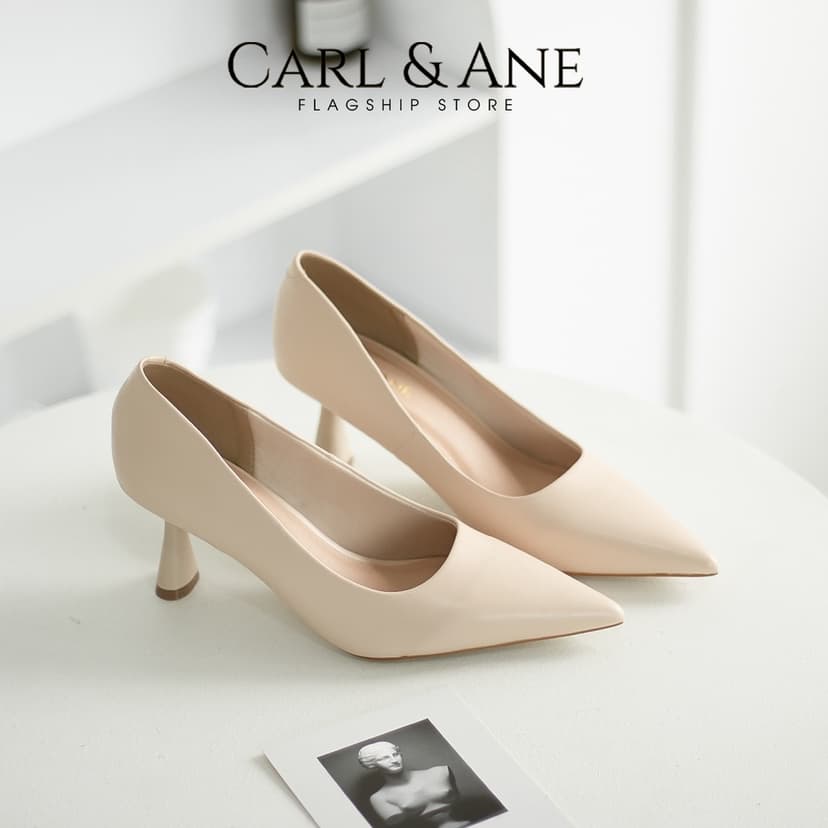 Ảnh Carl & Ane - Giày cao gót bít mũi thời trang công sở gót nhọn cao 7cm màu đen - CP014 4