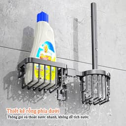 Thumbnail Giá đỡ bàn chải vệ sinh toilet MEIDOO bằng kim loại đa năng tiện dụng không cần khoan dễ lắp đặt 2