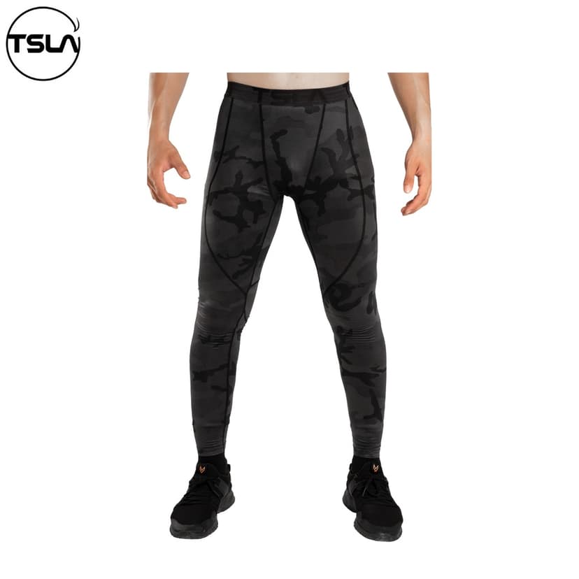 Ảnh Quần legging giữ nhiệt nam TSLA lót lông cừu  nam co giãn tập gym thể thao chạy bộ bóng rổ TSL1009 2