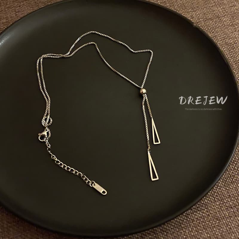 Ảnh DREJEW Vòng cổ kiểu dây xích mỏng mặt tam giác đơn giản thời trang cao cấp dễ phối đồ dành cho nữ 1