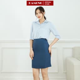 Thumbnail Áo sơ mi nữ công sở tay dài KAMONG cao cấp dáng suông trơn basic A147 4