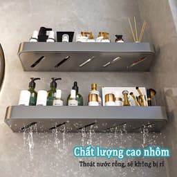 Thumbnail MEIDOOBồn tắm Rack lưu trữ không lỗ Rack Kim loại nhôm Rack Dễ dàng cài đặt và sử dụng trongphòngtắm 3