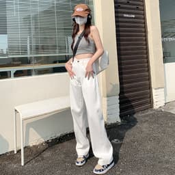 Thumbnail Quần jeans DaDuHey phiên bản Hàn Quốc dành cho nữ ống rộng lưng cao thời trang 4