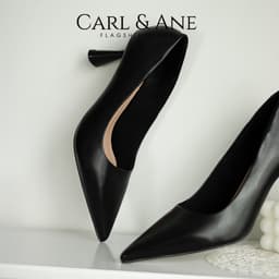 Thumbnail Carl & Ane - Giày cao gót bít mũi thời trang công sở gót nhọn cao 7cm màu đen - CP014 1
