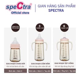 Thumbnail Bình sữa PPSU cổ rộng Spectra 260ml kèm núm ti size M/L/XL HÀN QUỐC 4