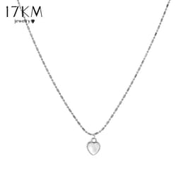 Thumbnail Vòng cổ 17KM mạ bạc mặt trái tim thời trang đơn giản 2