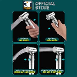 Thumbnail Vòi xịt vệ sinh tăng áp LỌC và TÙY CHỈNH ÁP LỰC NƯỚC cao cấp C'MON VX-06 (lọc) 3