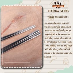 Thumbnail Đũa inox 304 Bam House đũa chắc tay vân hoạ tiết chống trơn trượt lõi thép cao cấp DIN02 - 1 Đôi 2