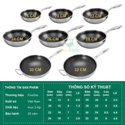 Thumbnail Chảo sâu lòng Blackcube tổ ong cao cấp FIVESTAR Plush 3 lớp đáy liền inox 304 siêu bền 2