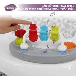 Thumbnail Xe tròn tập đi có đồ chơi và nhạc cho bé Mastela MSTLW2002 siêu nhẹ xoay 360, mặt bàn ăn dặm, bánh xe silicon chống ồn 4