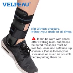 Thumbnail Đai nẹp mắt cá chân VELPEAU hỗ trợ bó bột sau phẫu thuật bảo vệ chấn thương bong gân điều chỉnh được 4