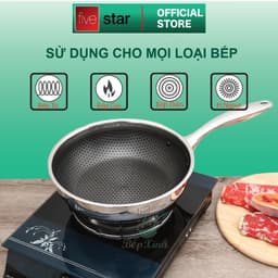 Thumbnail Chảo sâu lòng Blackcube tổ ong cao cấp FIVESTAR Plush 3 lớp đáy liền inox 304 siêu bền 4