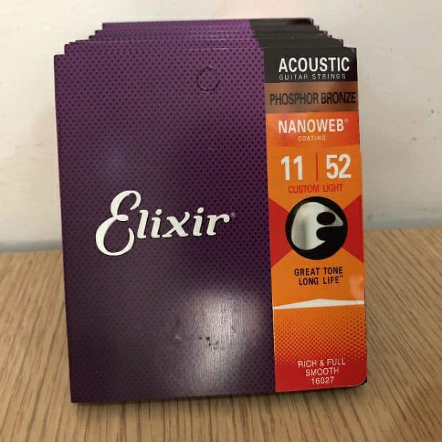 Ảnh Dây đàn guitar, dây đàn thay thế elixir phosphor bronze NANOWEB® Custom Light (.011-.052) 3313216027 - Việt Thương Music 4