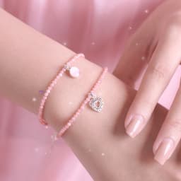 Thumbnail Vòng Tay Đá Đào Hoa Mini Thô Thiên Nhiên Charm Bạc 925 Tình Duyên SP005548 Gypsy.lala 3