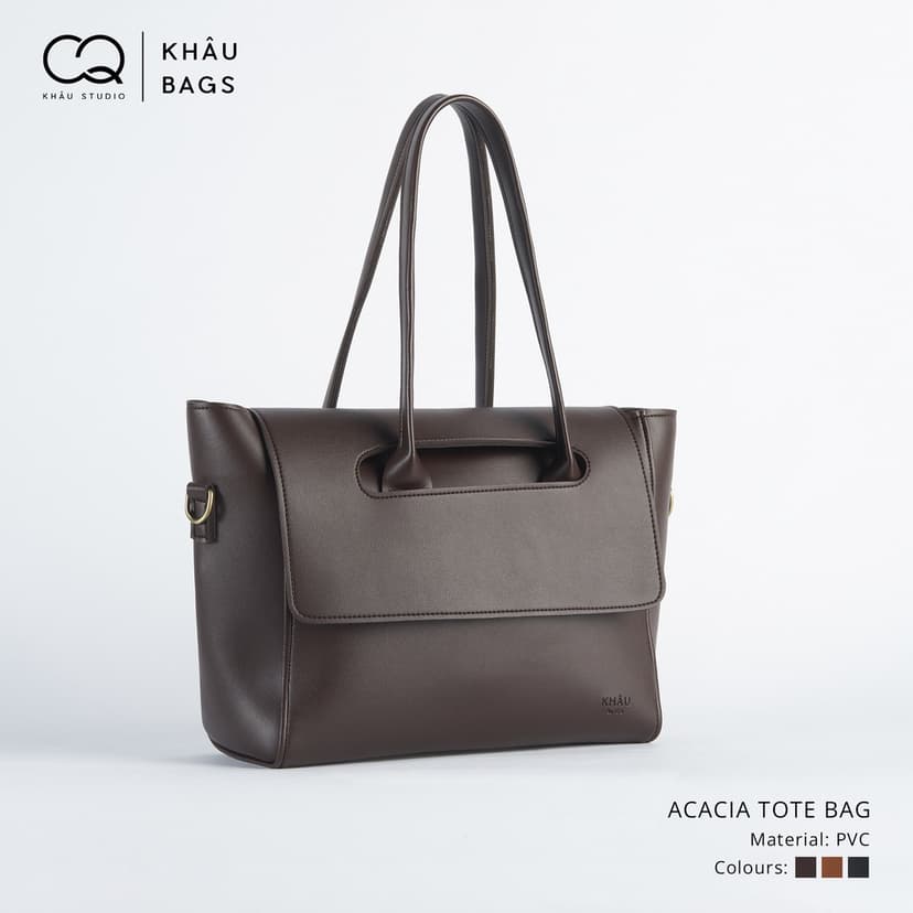 Ảnh Túi ACACIA tote da KHÂU BY CQ đeo chéo đựng vừa A4, Laptop 4