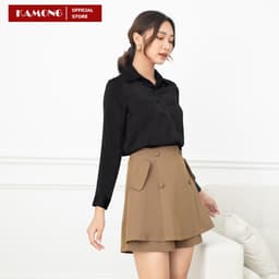 Thumbnail Áo sơ mi nữ công sở tay dài KAMONG cao cấp dáng suông trơn basic A147 3