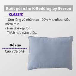 Thumbnail Ruột gối nằm K-Bedding By Everon kích thước 45x65cm - Gòn lông vũ, gối nằm thấp, màu ngẫu nhiên 2