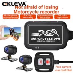 Thumbnail Ekleva 1080P HD Camera Xe Máy Hệ Thống DVR Vòng Ống Kính Kép Ghi Dash Cam WiFi GPS Phía Trước Phía Sau Lái Xe Ghi Tầm Nhìn Ban Đêm Toàn Thân DVR Chống Nước 1