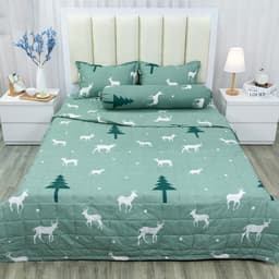 Thumbnail Bộ chăn hè ZingZingMart chất liệu poly cotton mềm mịn mẫu vũ trụ xám 1