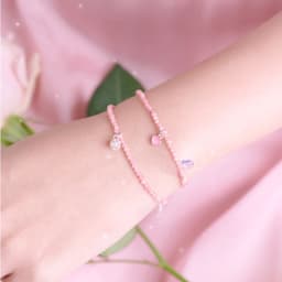 Thumbnail Vòng Tay Đá Đào Hoa Mini Thô Thiên Nhiên Charm Bạc 925 Tình Duyên SP005548 Gypsy.lala 4