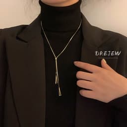 Thumbnail DREJEW Vòng cổ kiểu dây xích mỏng mặt tam giác đơn giản thời trang cao cấp dễ phối đồ dành cho nữ 3