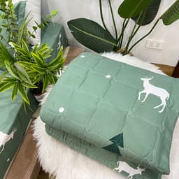 Thumbnail Bộ chăn hè ZingZingMart chất liệu poly cotton mềm mịn mẫu vũ trụ xám 2